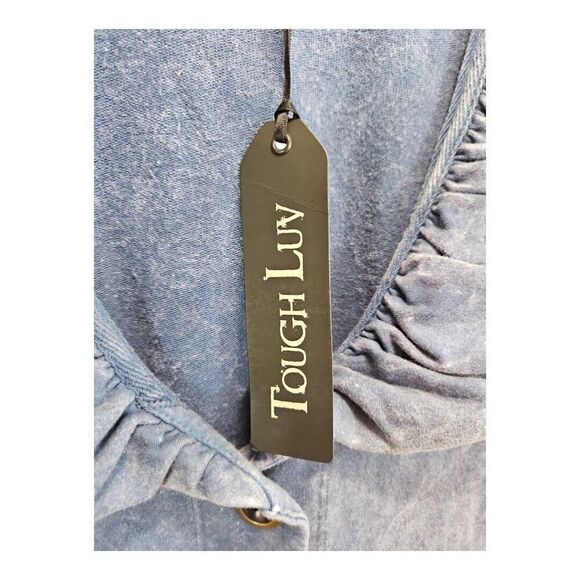 Tough Luv Clothing Acid Wash Short Sleeve Colared Knit Jacket XL - Picture 5 of 10